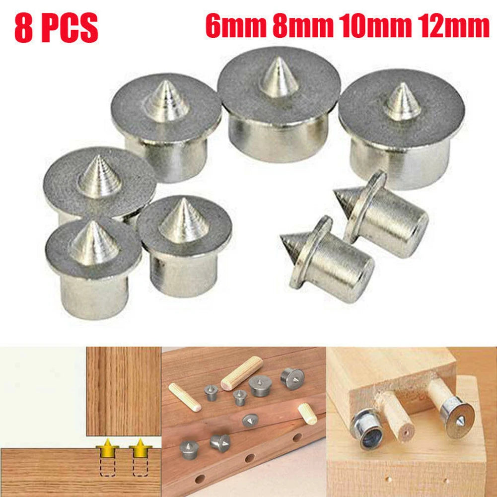 8Pcs Dowel And Tenon Multi Dowel Center Points Pin 6mm/8mm/10mm/12mm Center Point Set Wood Timber Marker Oasis Select