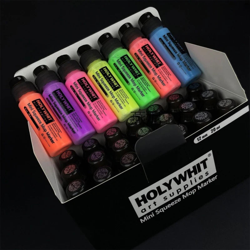 12mm/20ml Mini Graffiti Flow Pen Paint Signature Pen Round Tip Waterproof Marker With Ink Art Supplies Fluorescent Signature Pen Oasis Select