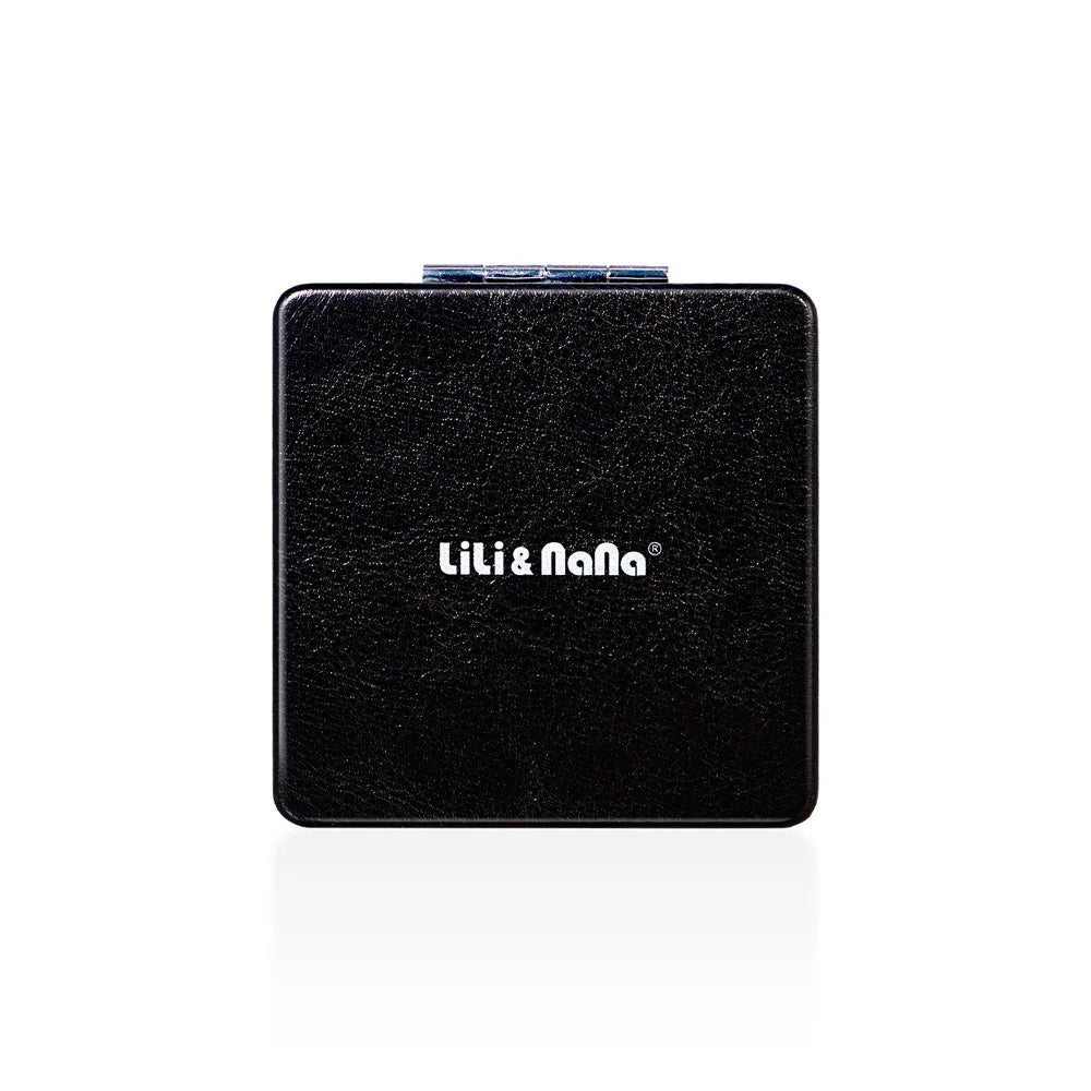 Square Folding Pocket Mirror – Gradient PU Leather, Dual-Sided Folding Makeup Mirror Oasis Select GX-026-black-02