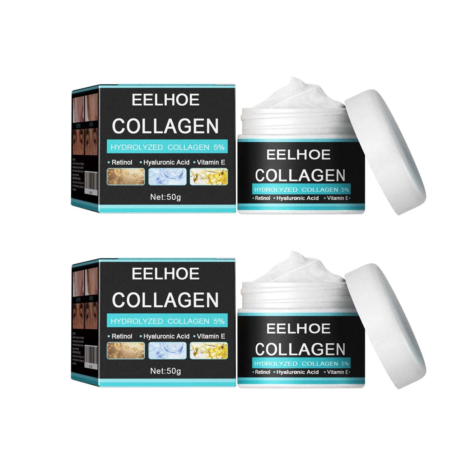 Eelhoe Men's Collagen Anti-Aging Face Cream | 50g Men's Anti-Aging Cream Oasis Select 2 x 60g Boxed