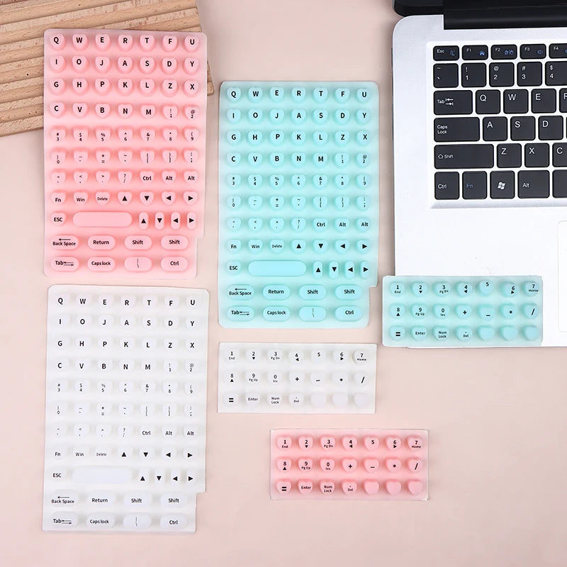 70/21pcs Raised Adhesive Keyboard Stickers For Long Nail Art Keyboard Bubbles Self-for Long Nails Silicone Typing Keycaps Oasis Select