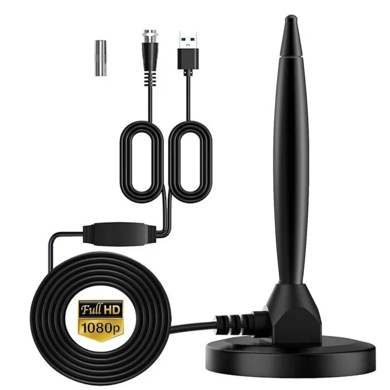 Indoor/Outdoor Digital TV Antenna with Dual Amplifier DTMB TV Signal Antenna DVB-T for Enhanced Reception Oasis Select black