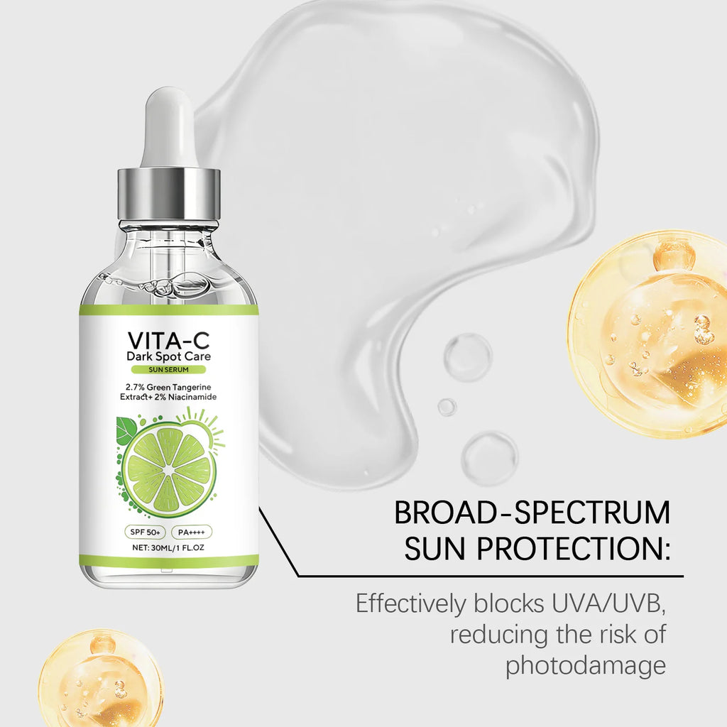 Vitamin C Sunscreen Essence Anti Sunburn Protection Brighten Skin Tone Fade Spots Improve Dullness Nourish Skin Brighten Serum Oasis Select