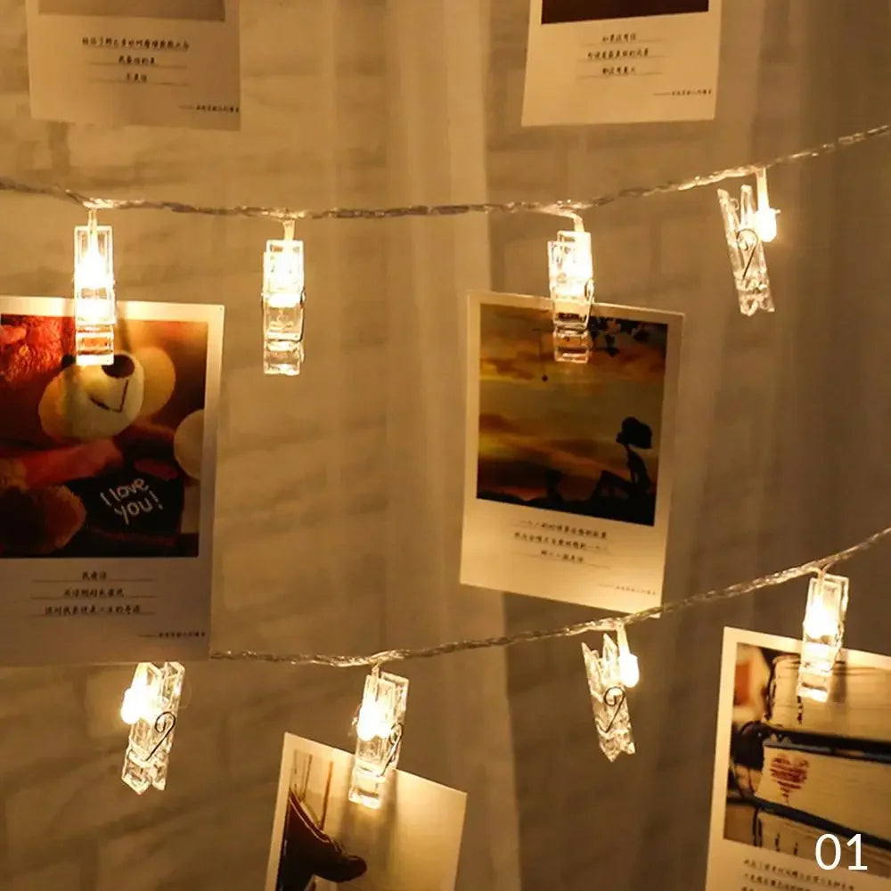 LED Photo Clip String Lights – Wall Decor & Room Ambiance