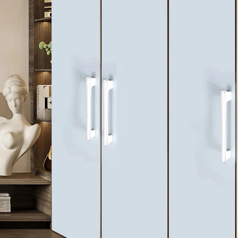 Aluminum Alloy Wardrobe Drawer Door Handles Kitchen Drawer Dresser Furniture Knobs Hardware Modern Simple White Cabinet Handle Oasis Select