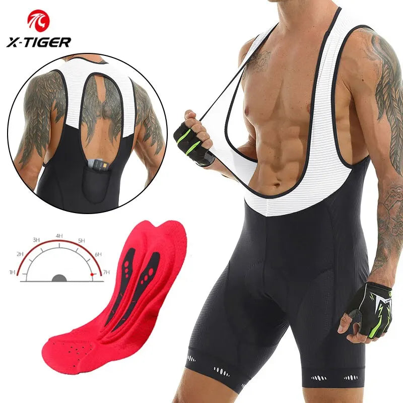 Cycling Bib Shorts 5D Gel Pad Mountain Bike Shorts Bretelle Pockets Outdoor Breathable UPF50+ Bike Tight Bicycle Shorts Oasis Select Skeletonized version Europe-L