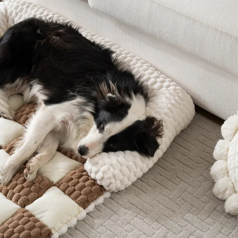 Cross-border Upgraded Chessboard Dog Sofa Bed Thickened Non-slip Pet Mat Four Seasons Universal U-shaped Dog Kennel Soft Oasis Select