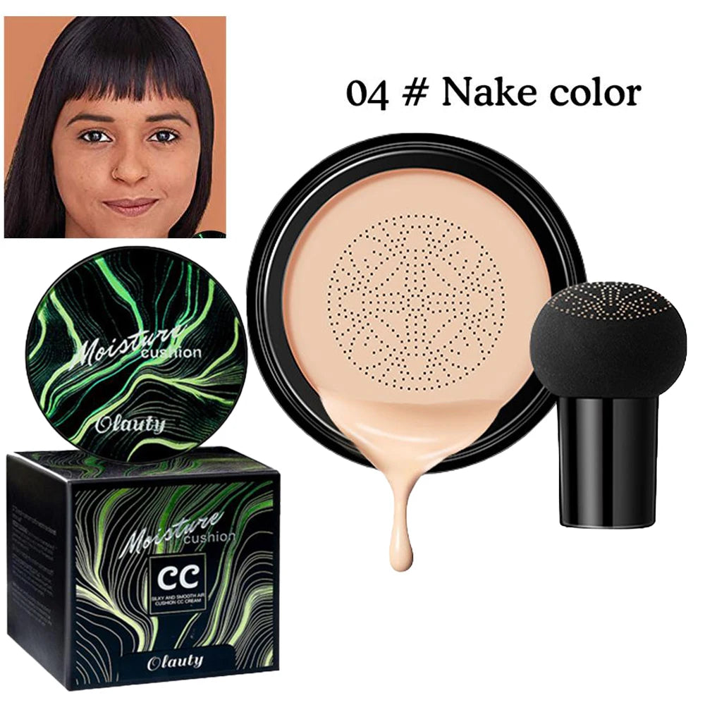 BB CC Cream Face Foundation Concealer Cushion Mushroom Base Waterproof Brighten Makeup Brightening Tone Cosmetics Make up Oasis Select 04 Nake Color