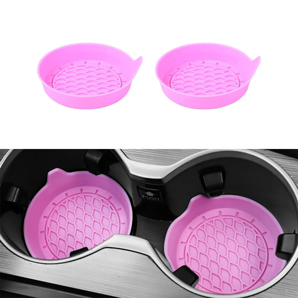 Silicone Car Cup Holder Insert Coasters – Non-Slip Set of 2/4