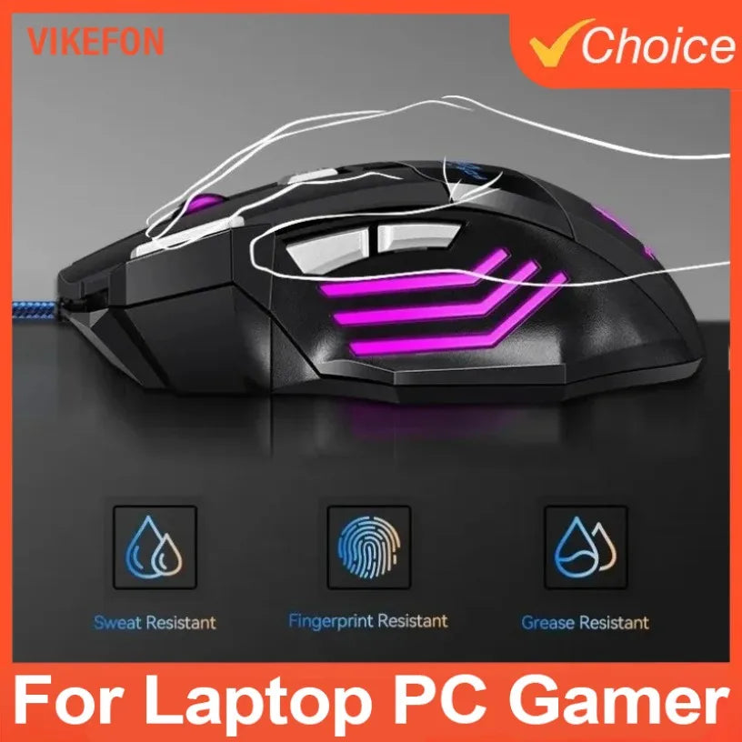 1 PCS New RGB Backlit Ergonomic Game Mice Hyperspeed USB Gaming Mouse 7D Esports Wired Mouse for Laptop PC Gamer Oasis Select