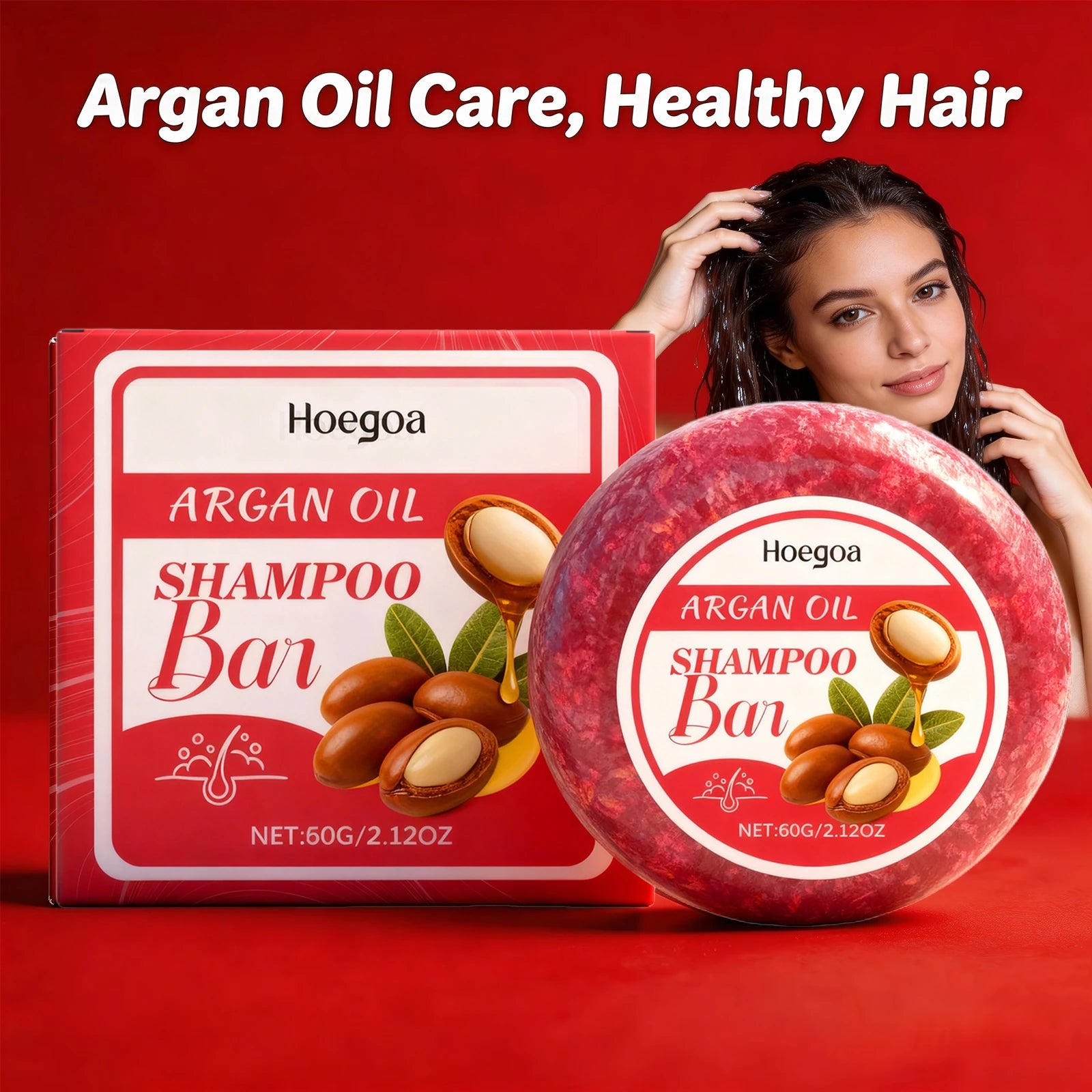 Argan Oil Shampoo Bar Gently Clean the Scalp Anti Hair Loss Oil Control Refreshing Strengthen Hair Roots Reduce Hair Split Ends Oasis Select