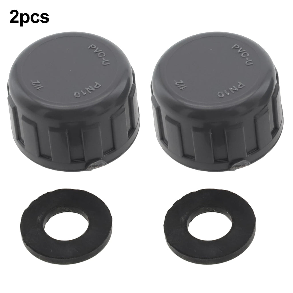 2pcs PVC Female Thread End Cap Connector 20mm/25mm/32mm Hose Connector With Rubber Seals Water Pipe Connector Fittings Oasis Select