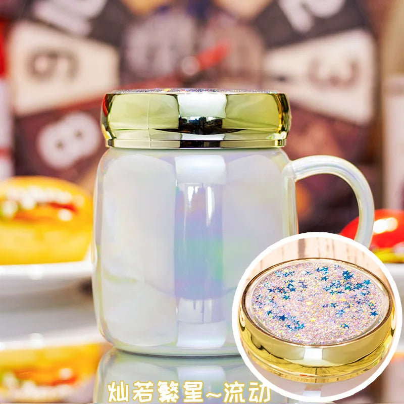 Cup creative personality trend Mug lovely ceramic water cup girl lovers office mug with cover coffee mug Oasis Select 420ml Green