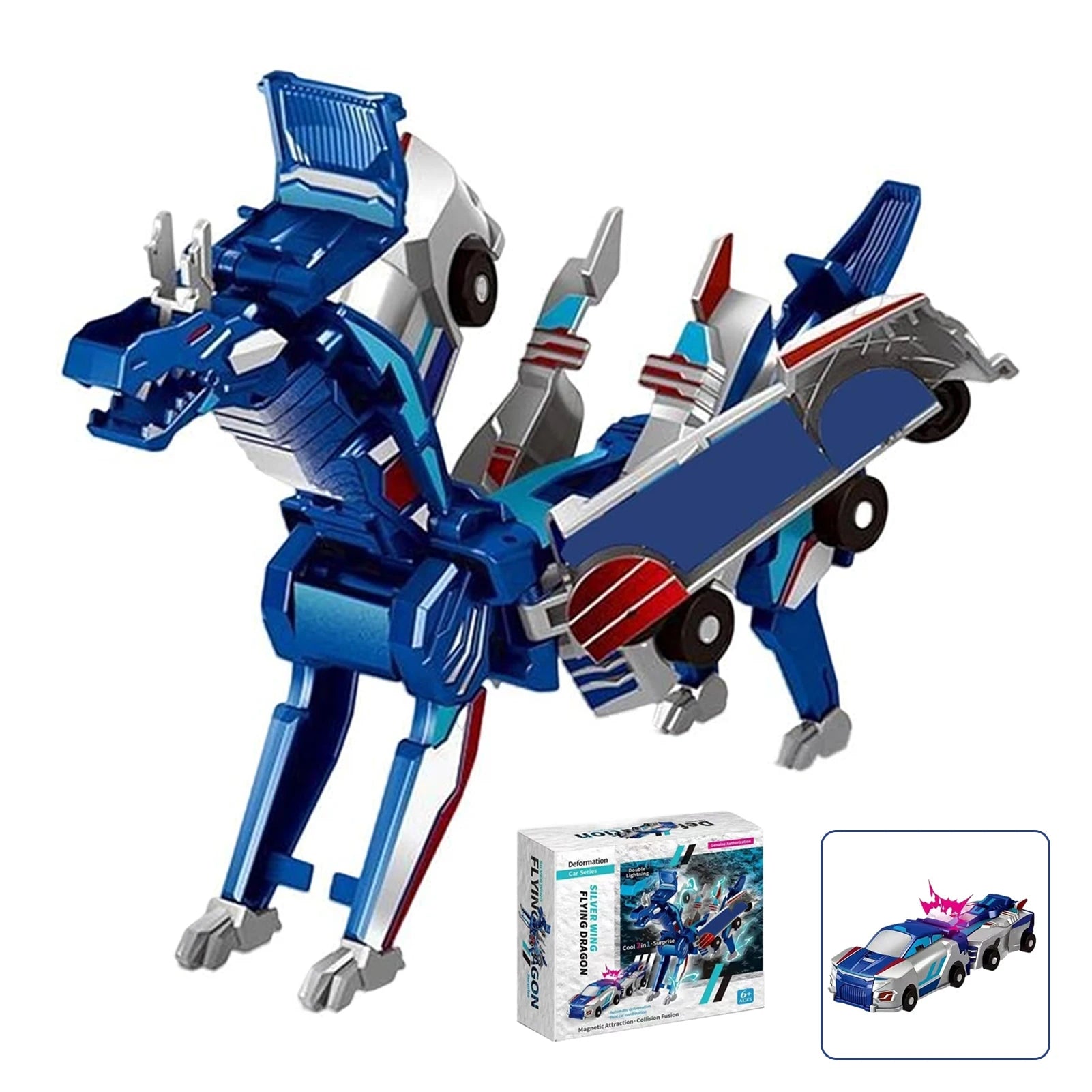 Unicorn Transformer 2-in-1 Magnetic Transforming Car Toy for Kids
