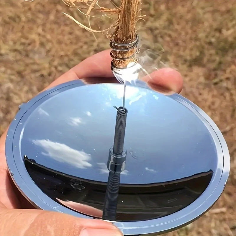 Compact Solar Flame Igniter - Sturdy Iron Structure, Ideal for Camping and Survival. Resin Design for Stable Ignition Oasis Select