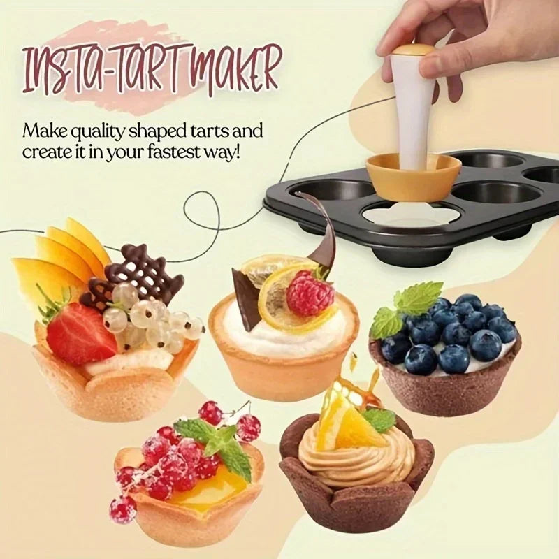 Pastry Dough Tamper Set Flower Shaped Cutter Cake Mold Creative Cake Cup Presser Biscuit Mold Pie Tamper Kitchen DIY Baking Tool Oasis Select