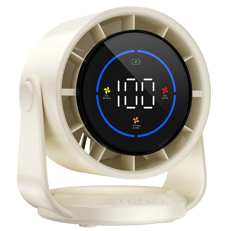 URGGU Rechargeable Clip-On Fan with LED Light | 3 Speeds
