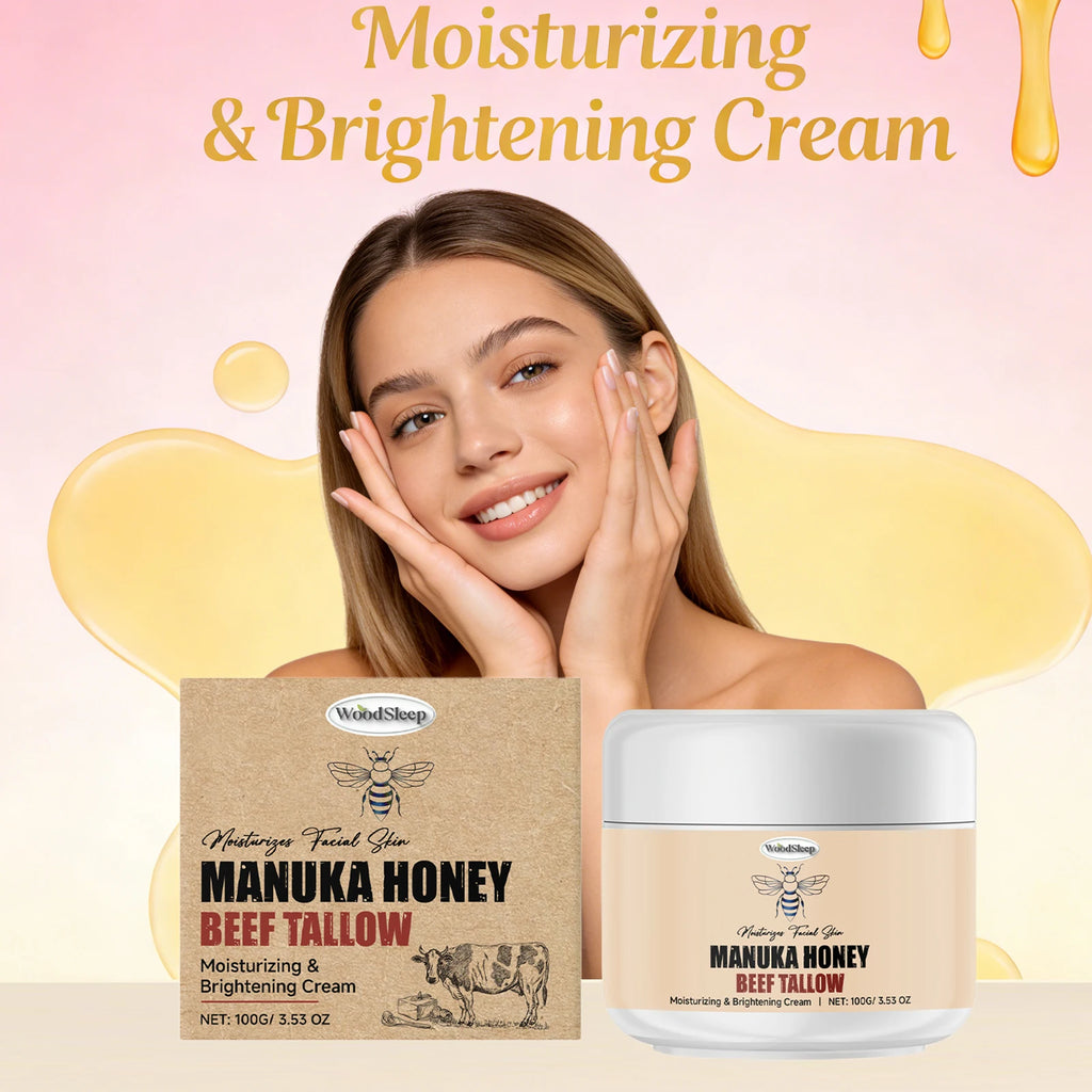 Manuka Honey Beef Tallow Face Cream – Moisturizer & Primer Face Moisturizer Cream Oasis Select