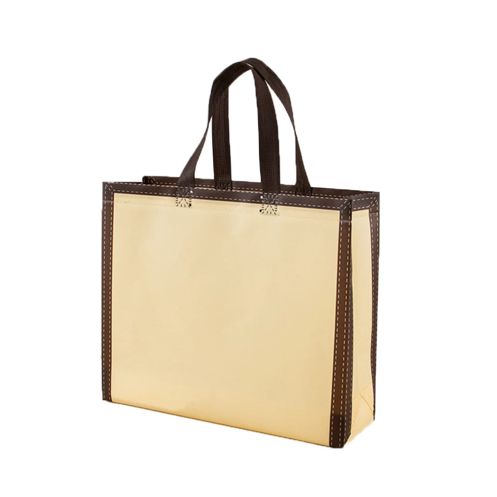 Reusable Shopping Bag Canvas Foldable Large Capacity Women Casual Handbag Reusable Grocery Bags Beach Storage Organizer 2023 Oasis Select Beige coffee edge