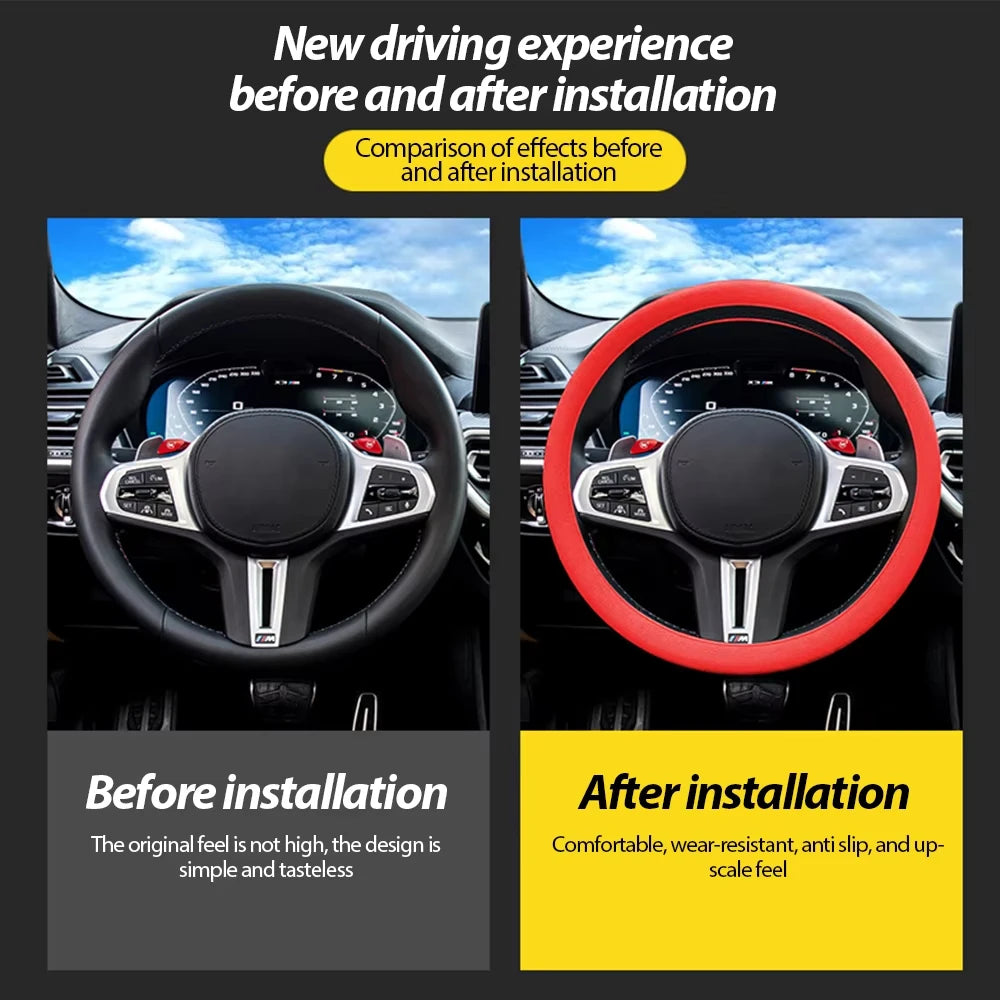 Silicone Steering Wheel Cover | Non-Slip Universal 32–40cm
