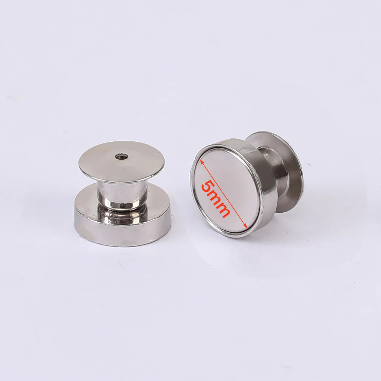 10Pcs Magnetic Clasp Brooch Locking Pin Backs Metal Pin Back Locking Pin Keepers Locking Clasp DIY Brooch Badge Jewelry Making Oasis Select Rhodium 5mm