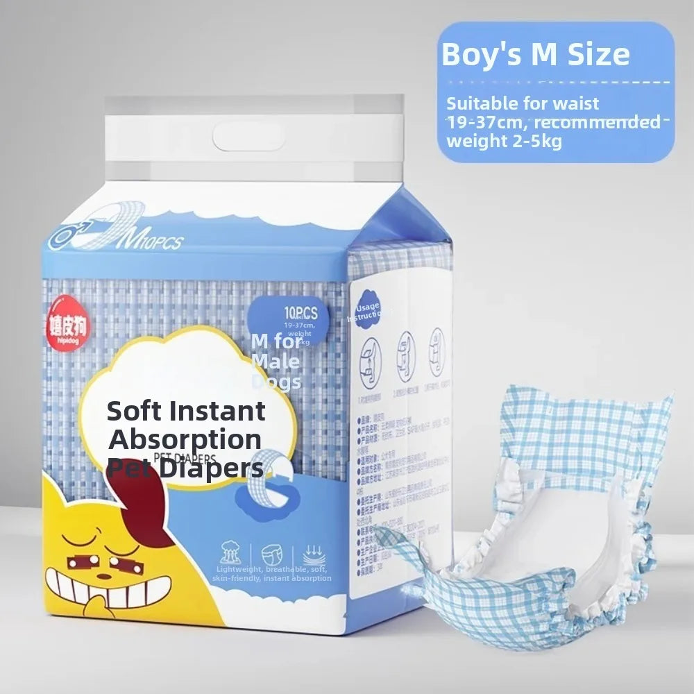 10-Pack Disposable Dog Diapers | Leakproof & Breathable Nappies