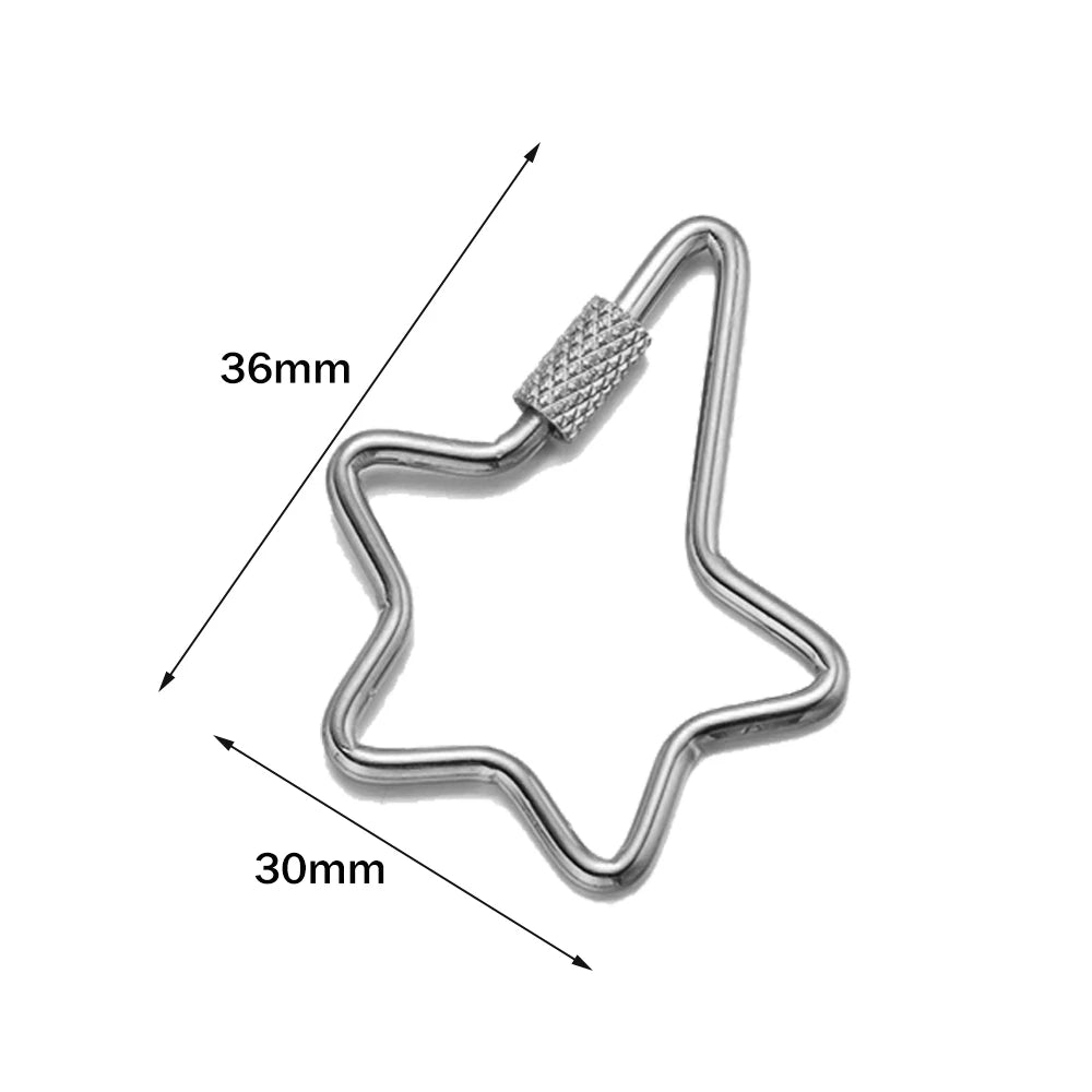5pcs/Lot Stainless Steel Fastener Carabiner Screw Clasps Connectors For DIY Neckalce Bracelet Keychain Jewelry Making Supplies Oasis Select Y