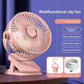 4 in 1 Clip Fan 5 Speeds 3 Night Lights 720° Rotation USB Rechargeable Brushless Motor Ultra Quiet for Home Office Dorm Camping Oasis Select Pink