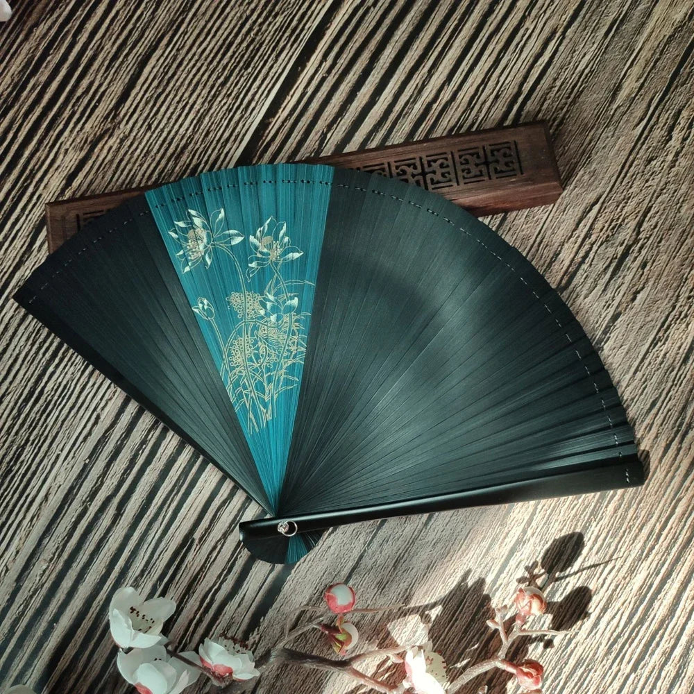 Chinese Style Bamboo Classical Fan Lady Japanese Ancient Style Classical Portable Folding Fan Hanfu Dance Fan Oasis Select 6