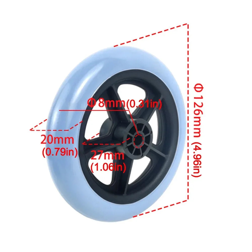 5 Inch Wheelchair Front Castor Durable Anti Slip Shopping Cart Wheels Replacement Solid Tire Wheel Travelling Trolley Caster Oasis Select 02