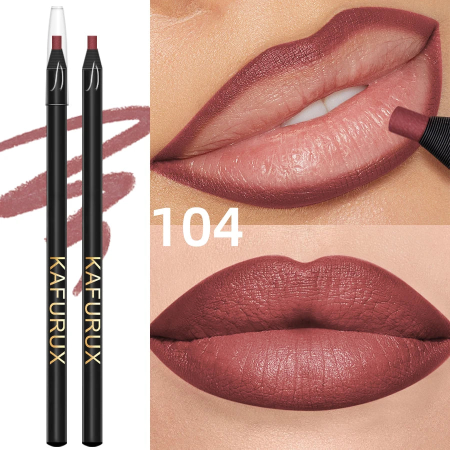 KAFURUX Waterproof Matte Lip Liner | 12 Colors, Long-Lasting