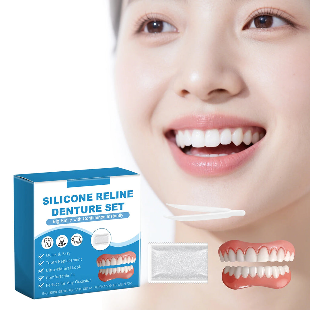 Silicone Temporary Denture Veneers – Upper & Lower Teeth Kit