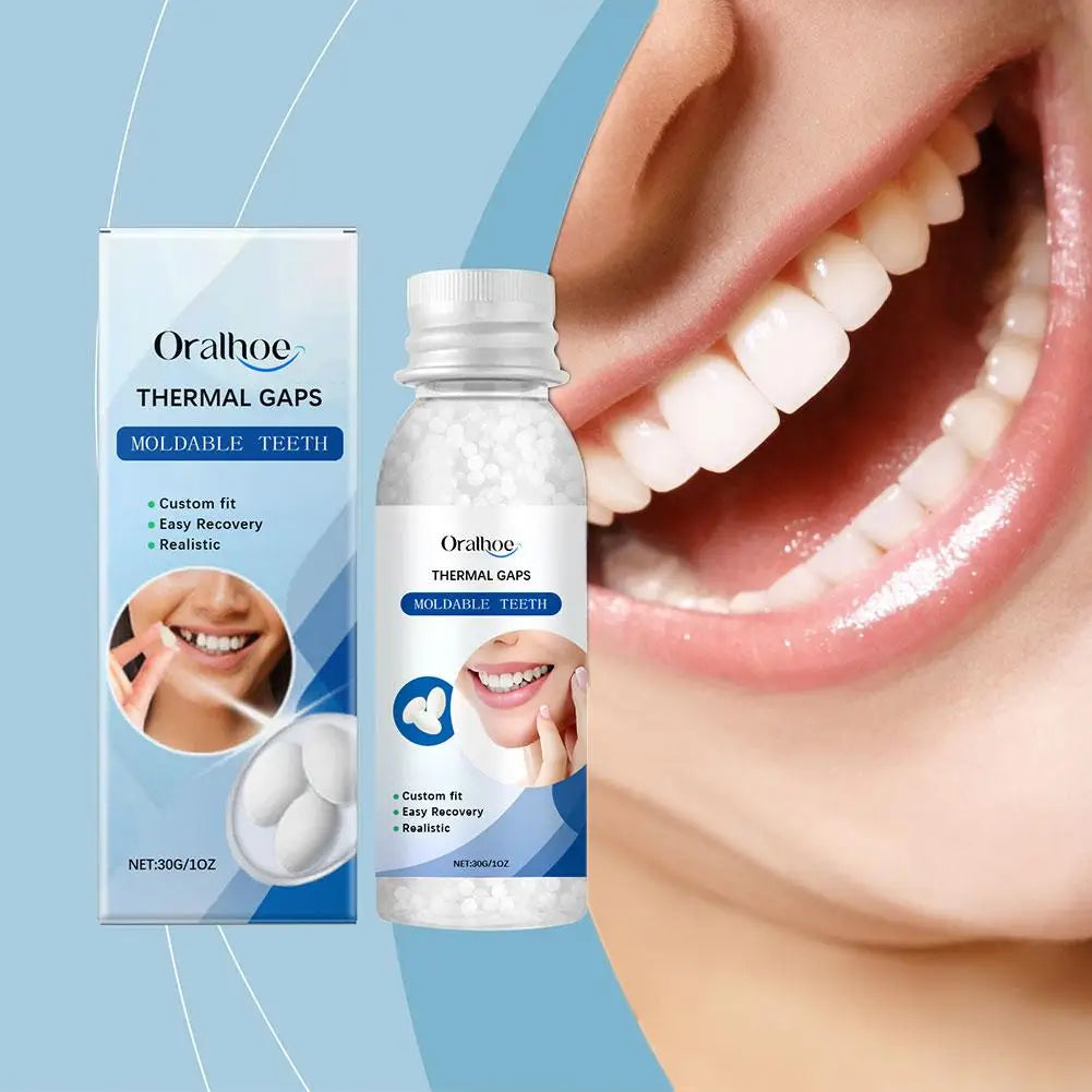 30g Fake Teeth Repair Dental Adhesive, Thermal Forming False Teeth,Reusable Super Strong Non-Toxic Dental Solution (1 Bottle) Oasis Select