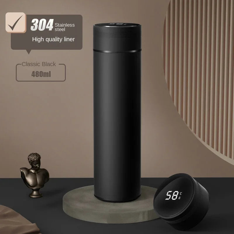 500ML Stainless Steel Thermos Cup with Separator 316 Smart Cup High Value Gift Cup Coffee Cup Father's Gift Cold Cup To Business Oasis Select Black 1PC