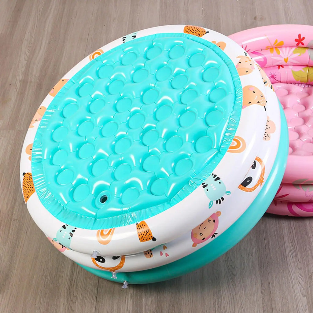 Pool for Kids Cute Pattern Blow Up Bathing Tub Round Inflatable Outdoor Pool for Boys Girls Pet Sea Ball Fishing Toy Garden Oasis Select