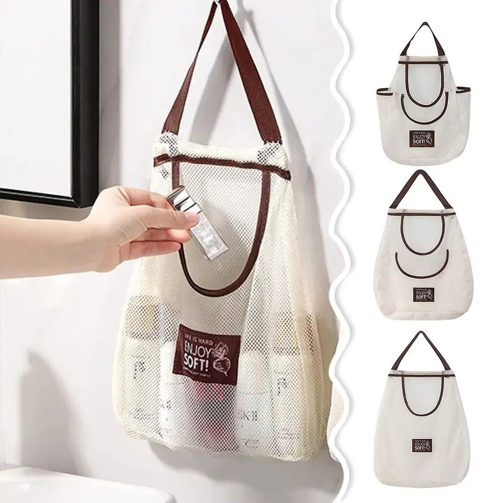 Large Mesh Hanging Storage Bag – Kitchen & Home Organizer
