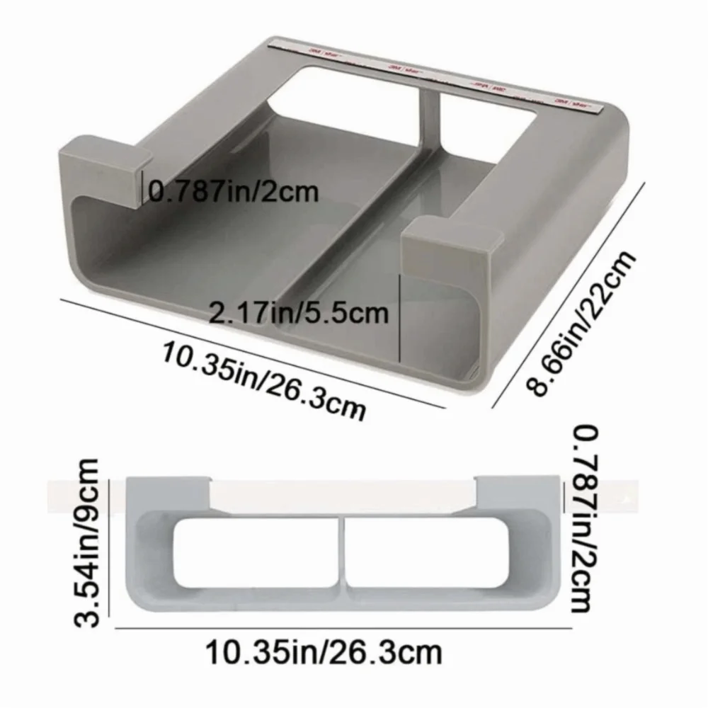 Wall-Mounted Cling Film & Tin Foil Organizer – Grey Storage Shelf Kitchen Wrap Organizer Oasis Select