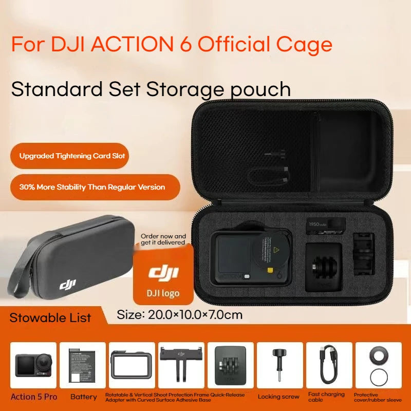 DJI Action 6 Accessories Kit – Cage, Case, Frame & Glass