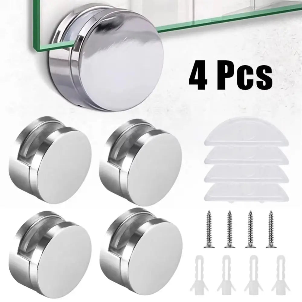 4Pcs Mirror Clip Kitchen Cabinet Hardware Glass Clips Space-saving Brackets Zinc Alloy Holder Holders for Wall Oasis Select