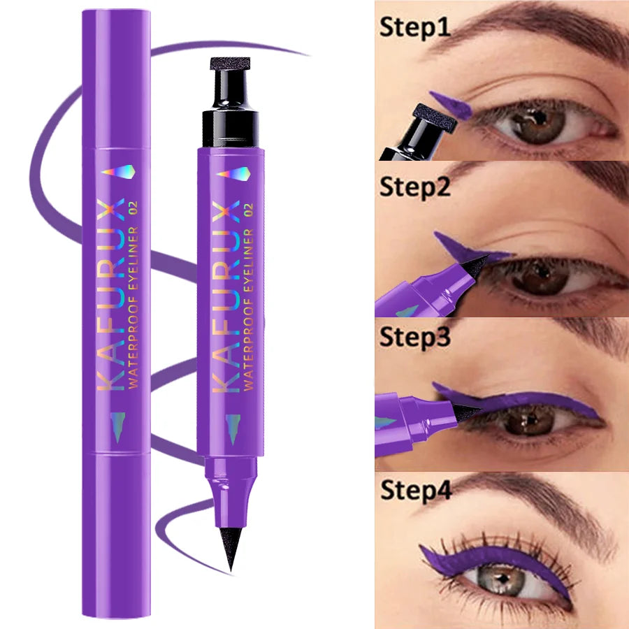 KAFURUX Star Stamp Eyeliner Pen – Waterproof, 3 Colors