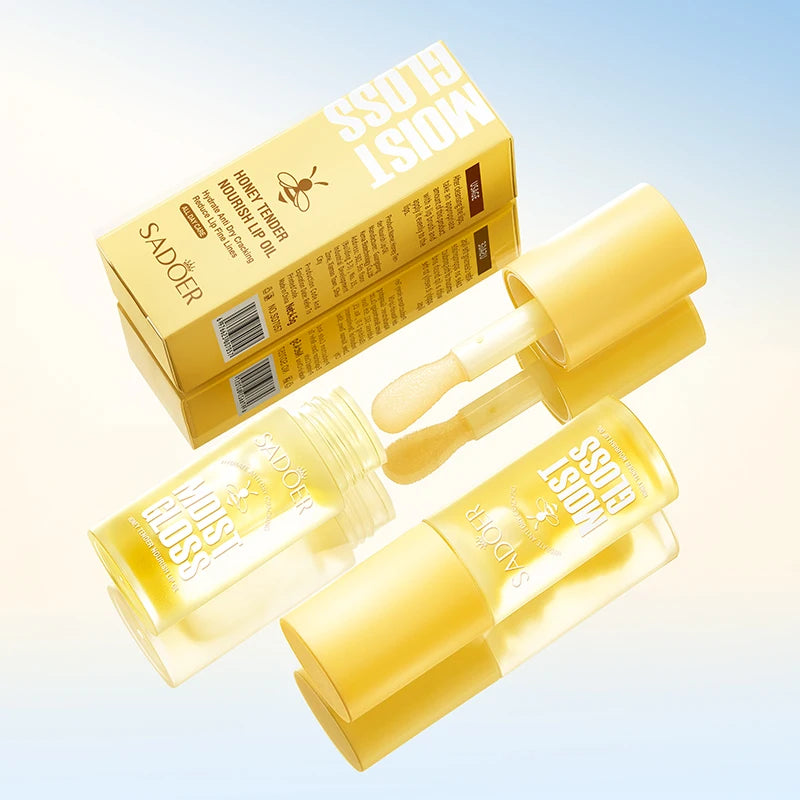 SADOER Fruit Crystal Jelly Lip Oil – Plumping Lip Serum Gloss Lip Oil Gloss Oasis Select Honey