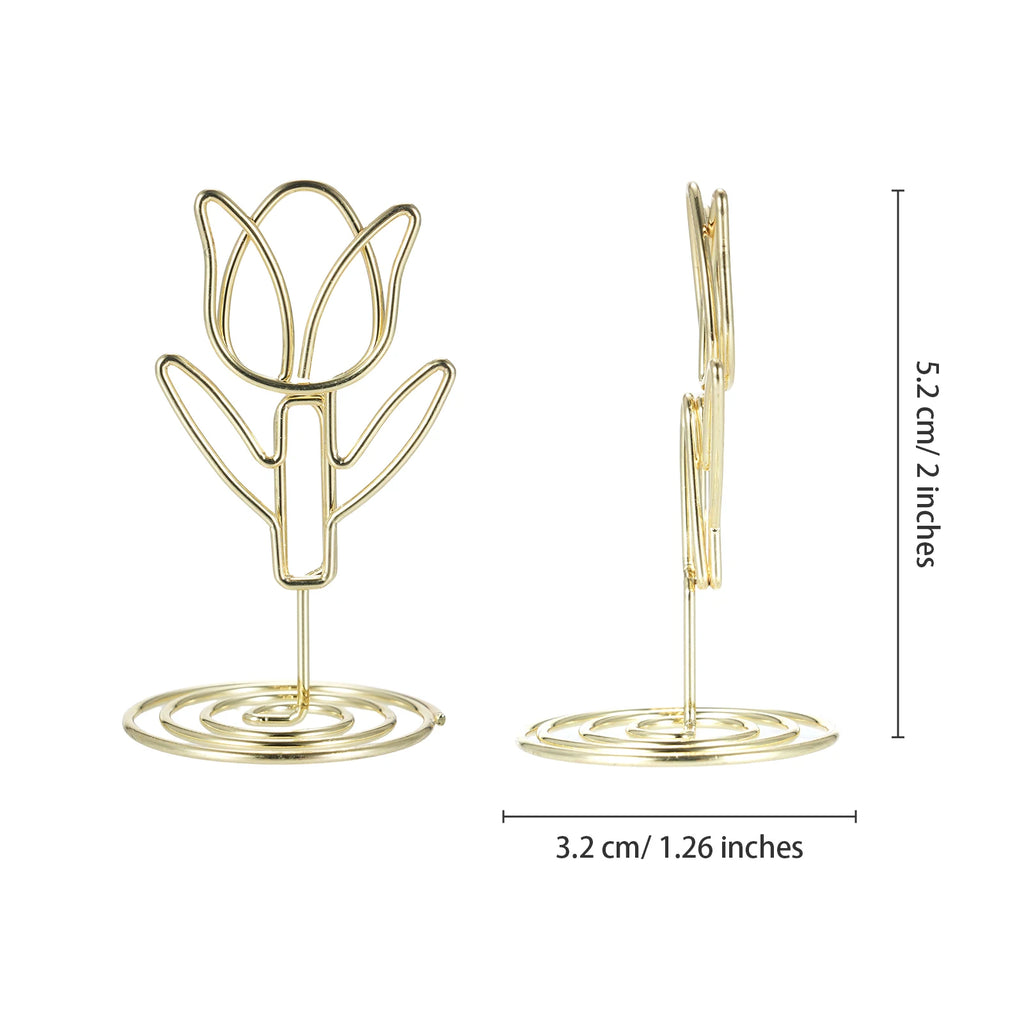 20 Pcs Table Number Holder Photo Clips Tulip Shaped Sign Stand Name Card for Centerpieces Wedding Birthday Party Home Decoration Oasis Select