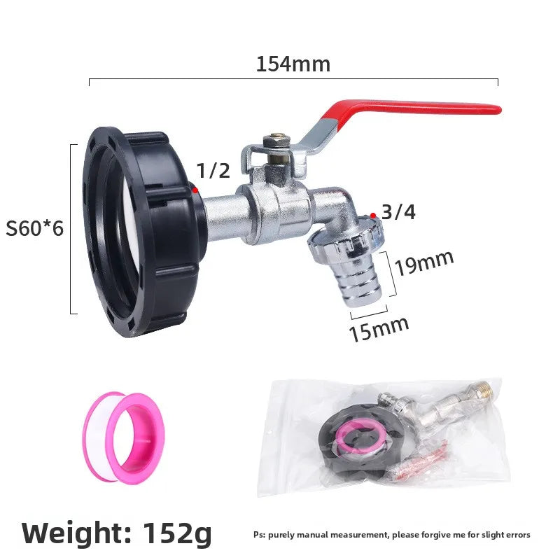 Durable IBC Tank Tap Adapter S60*6 Coarse Thread to 1/2'' 3/4'' Connector Replacement Valve Garden Home Valve Fitting Faucet Oasis Select G