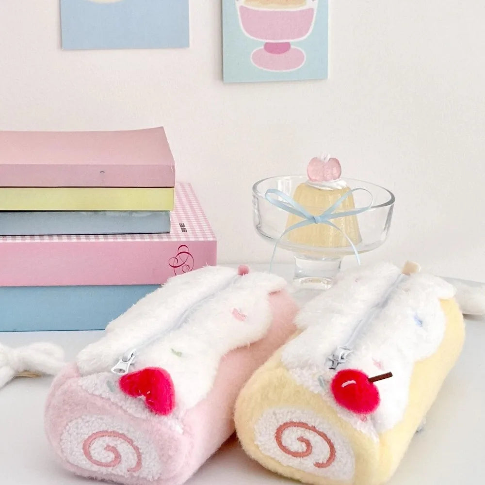 Plush Pencil Case, Cute Stationery Bag, Plush High-value Student Large Capacity Stationery Box Oasis Select