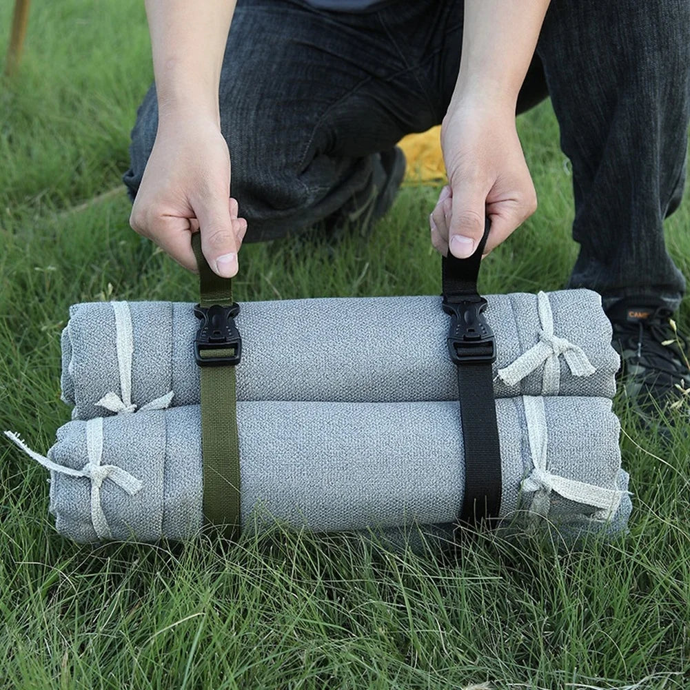 Adjustable Nylon Strap 135cm With Double Safety Buckle For Outdoor Camping Hiking Backpack Gear Storage Army Green Black Gray Oasis Select
