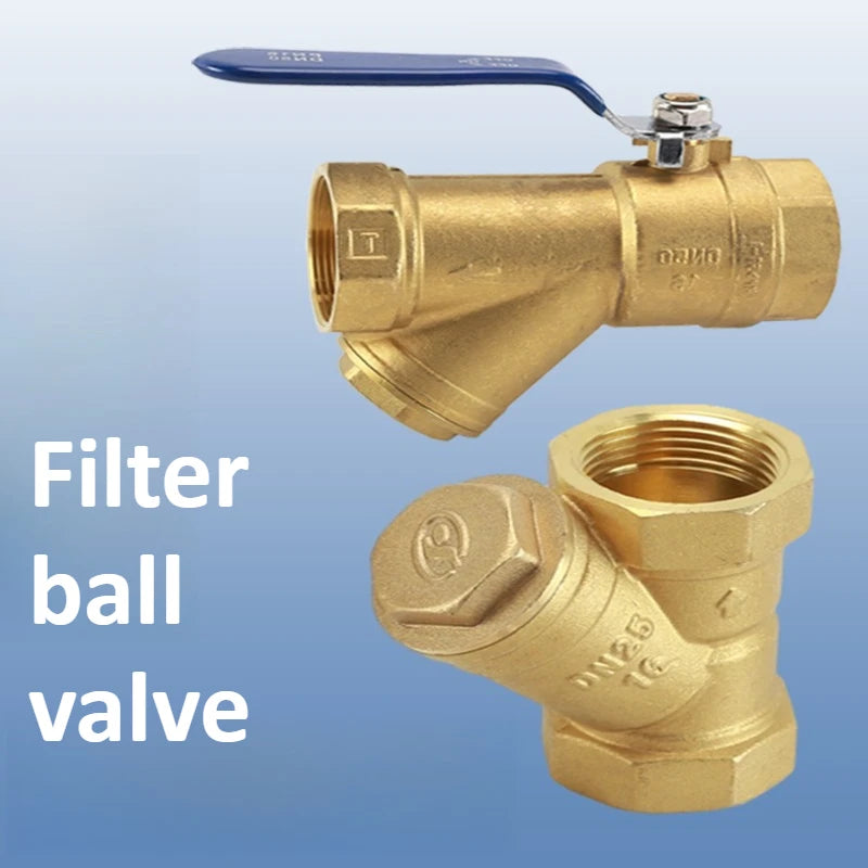 Brass Y-shaped Thickened Filter 2/3/4/6 Points DN8 10 15 20 25 32 40 50 BSP Internal Thread, Used for Water Filter Ball Valve Oasis Select