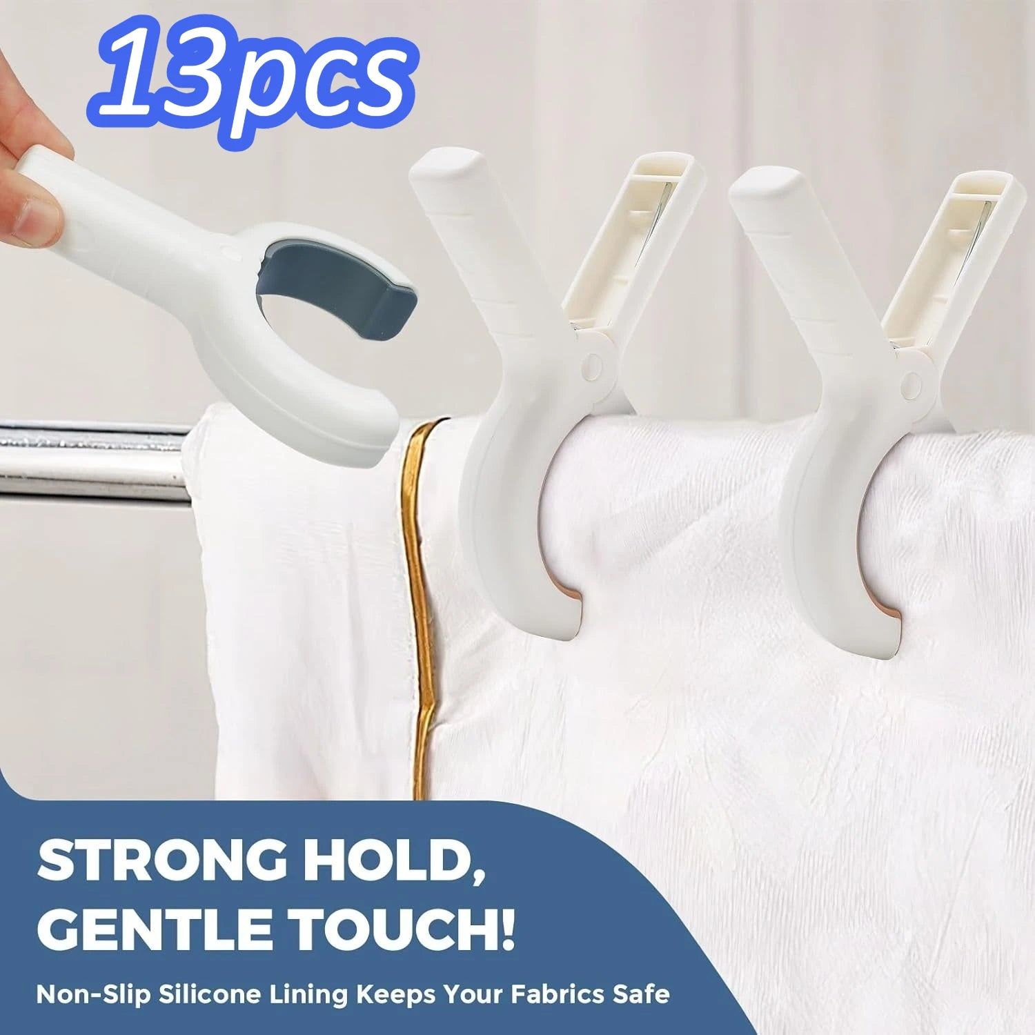 13pcs Large Opening Strong Windproof Clothes Peg, High-Quality Clothes Clip Suitable for Home and Dormitory Drying, Clothes Pins Oasis Select