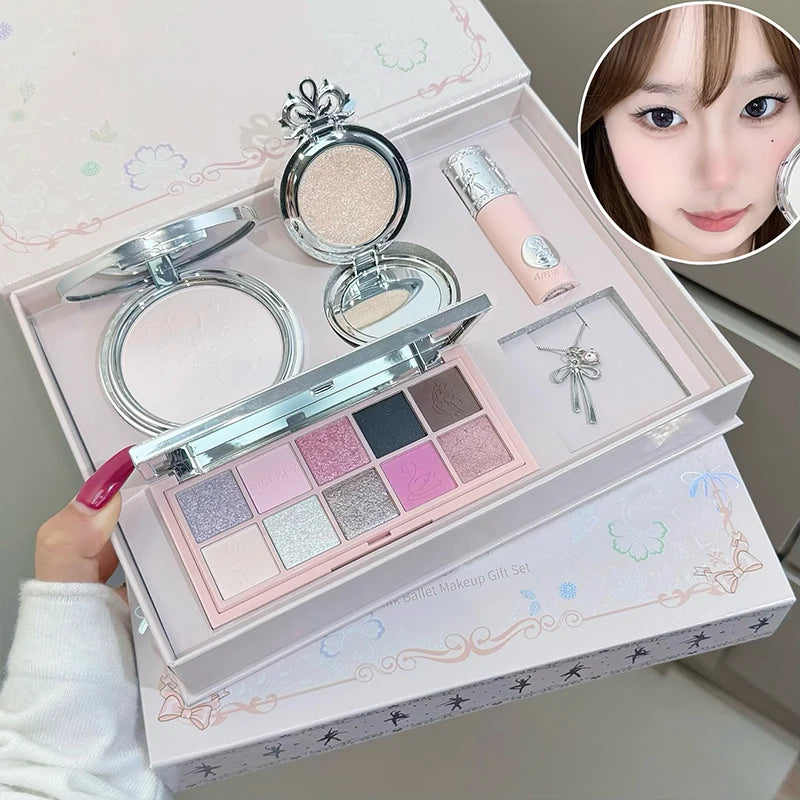NICEKEY 5-Piece Face Makeup Set – Eyeshadow, Lip & Highlight