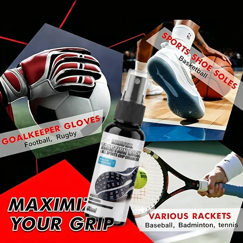 Shoe Grip Spray 50ml Anti-Slip Traction Enhancer Non-Slip Sole Liquid Athletic Footwear Fits Basketball Volleyball Tennis Sports Oasis Select