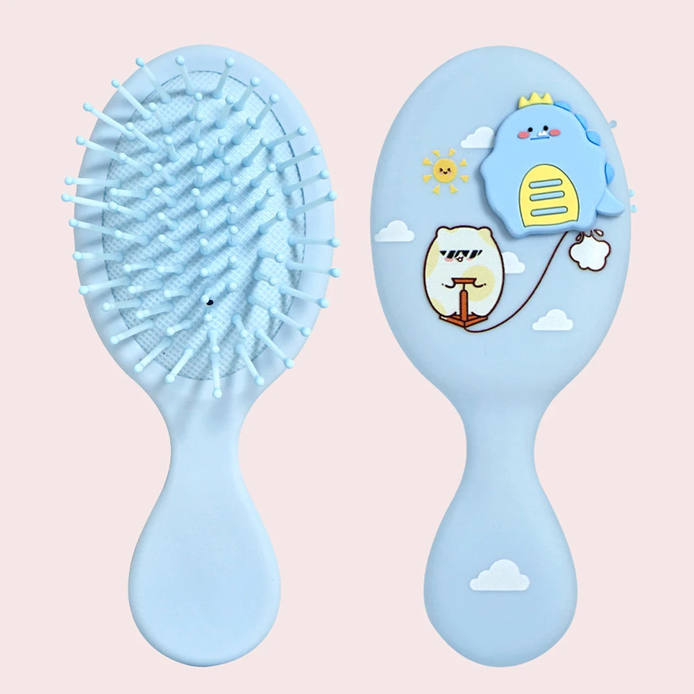 Cartoon Dinosaur Mini Air Cushion Massage Comb – Anti-Static Hair Comb Oasis Select UV3140-KL-blue